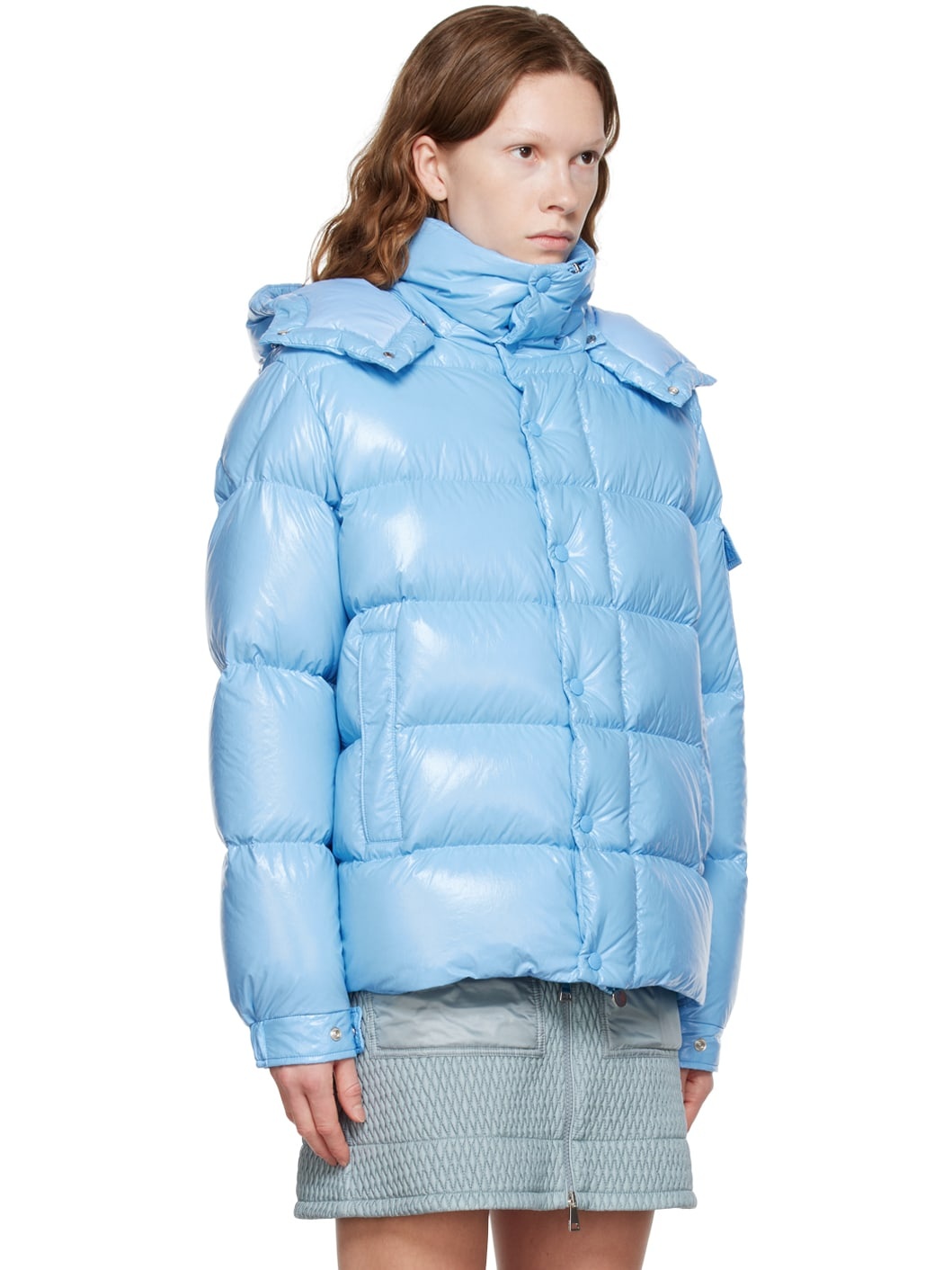 Moncler Moncler 70 Blue Maya Down Jacket | ssense | REVERSIBLE