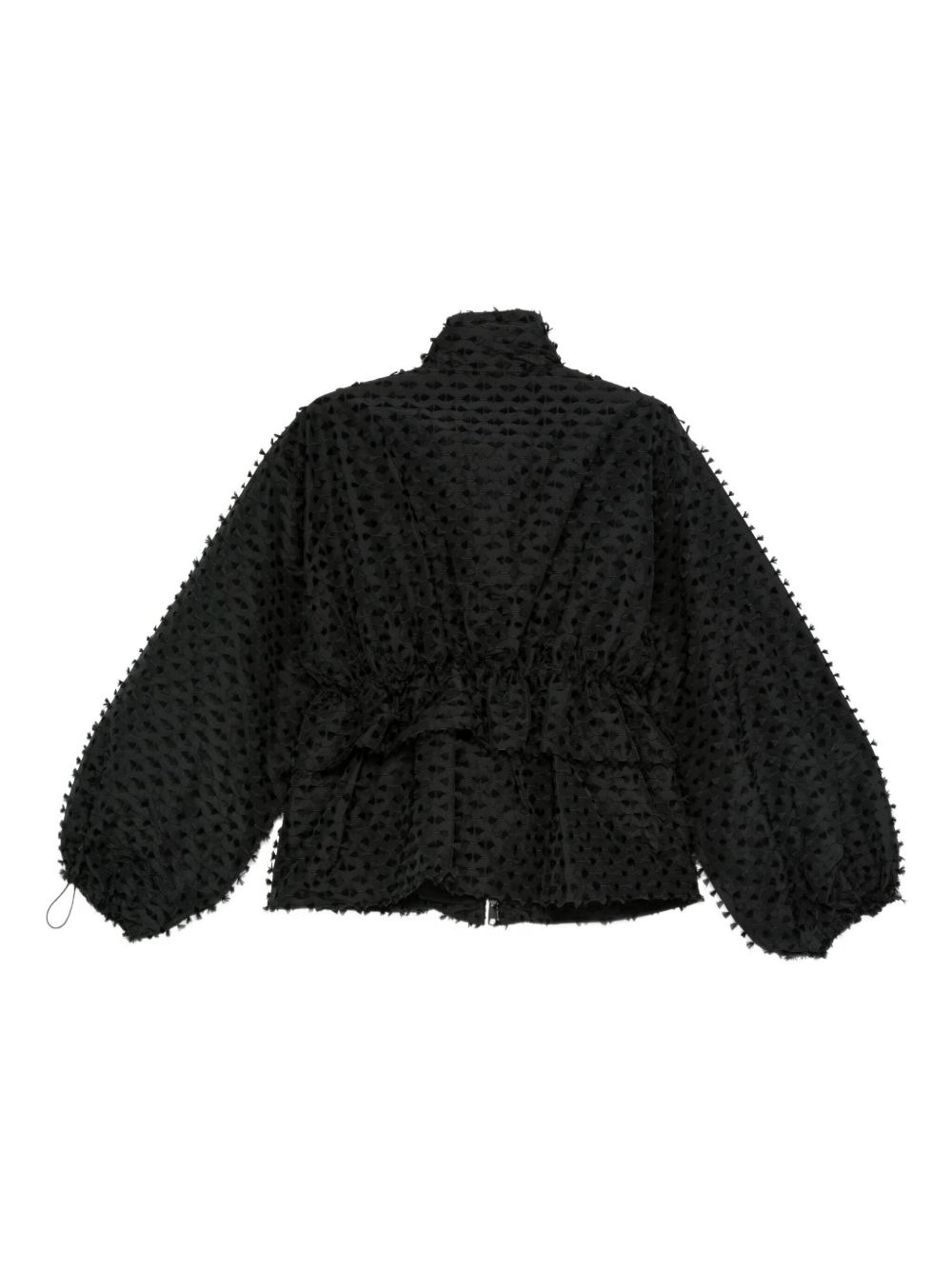 textured balloon-sleeve jacket - 2