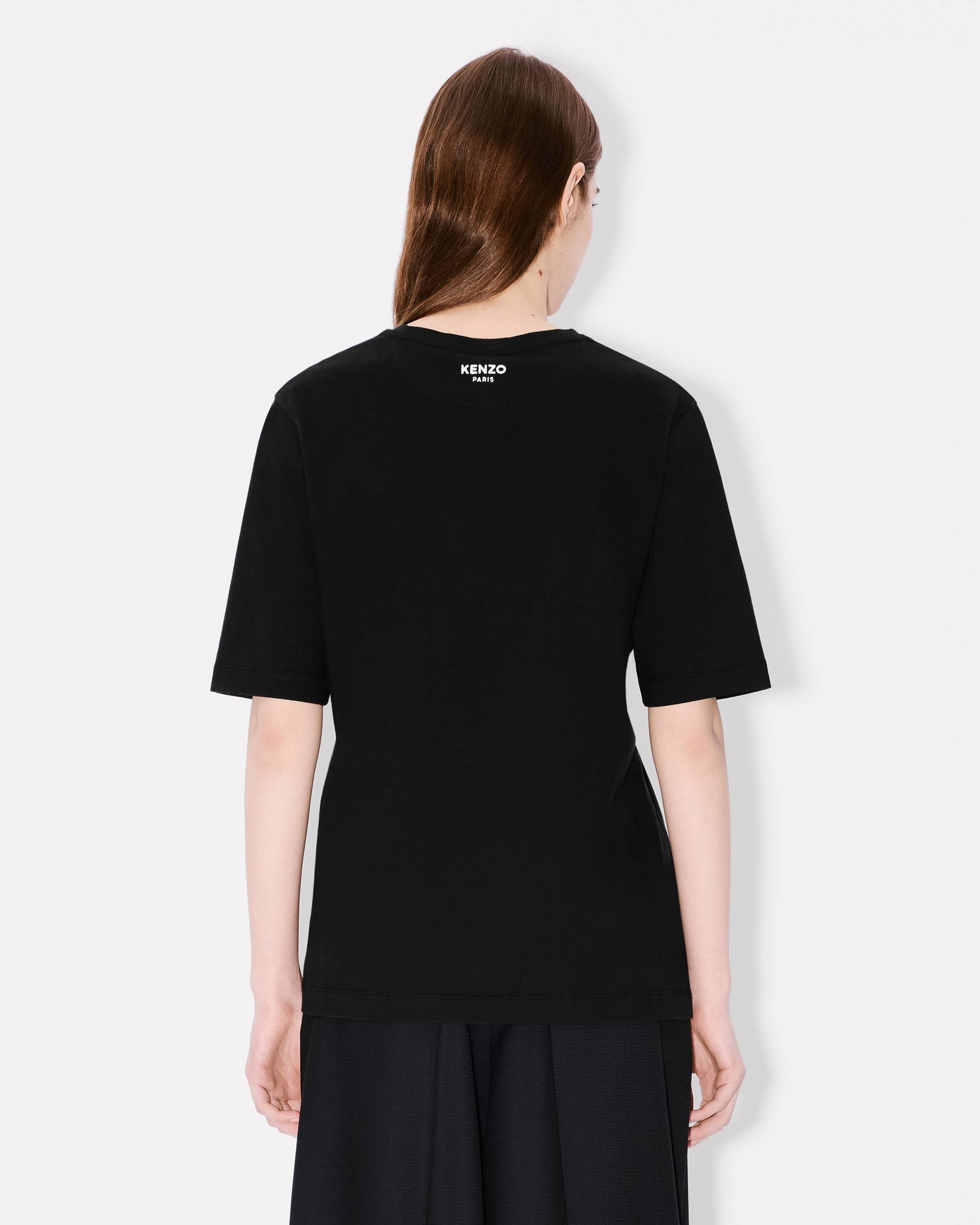 'Boke Flower' pin drap detail T-shirt in cotton - 4