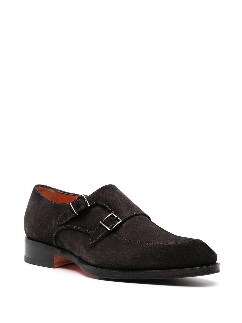 double-buckle suede monk shoes - 2