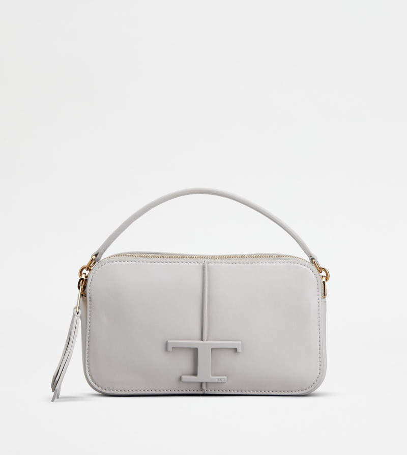 T TIMELESS CAMERA BAG IN LEATHER MINI - GREY 1