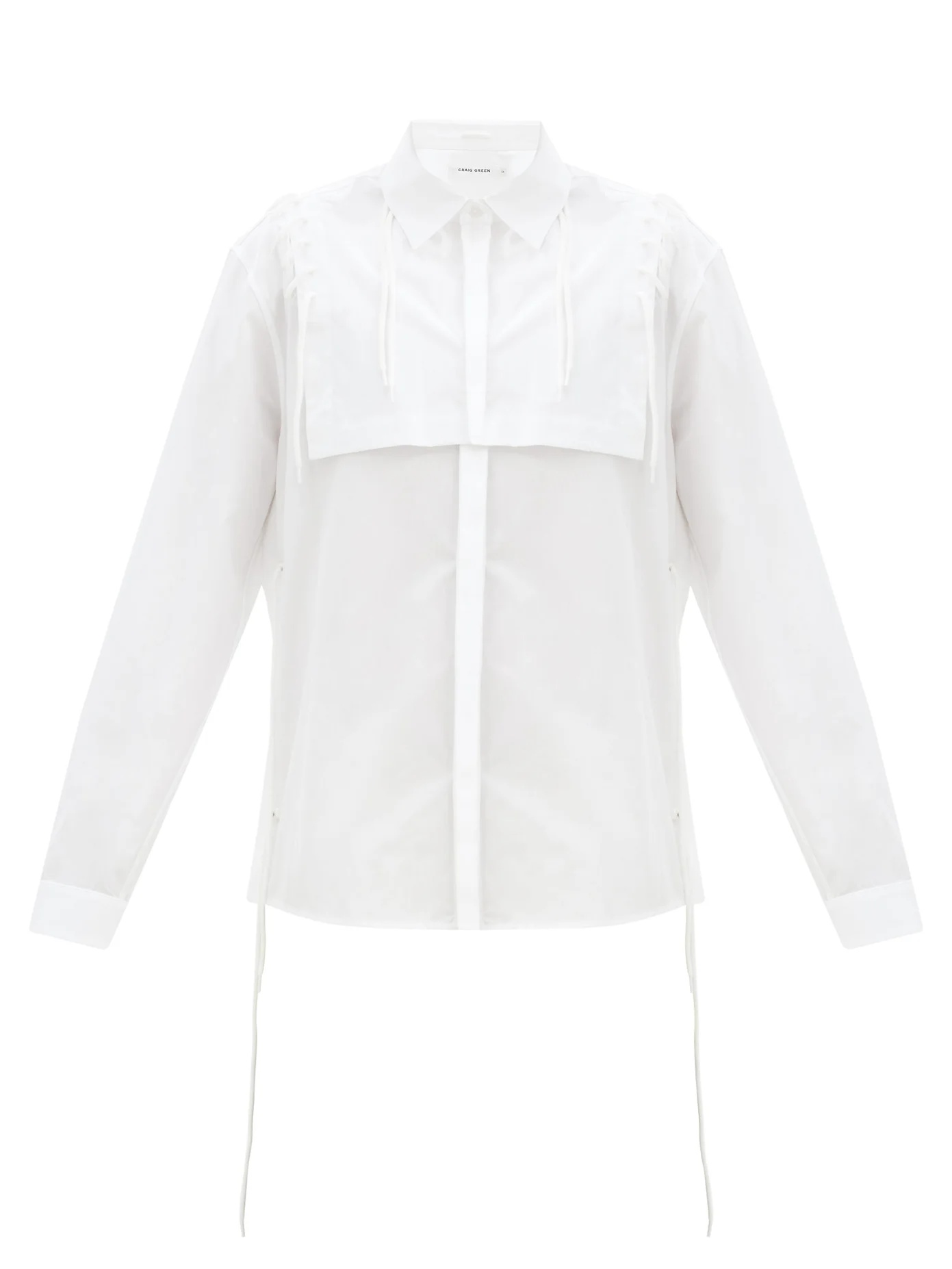 Laced cotton-poplin shirt - 1