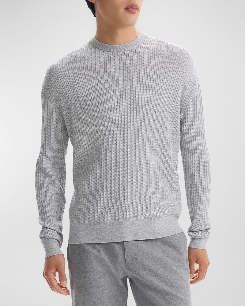 Theory Men's Riland Cable-Knit Crewneck Sweater outlook