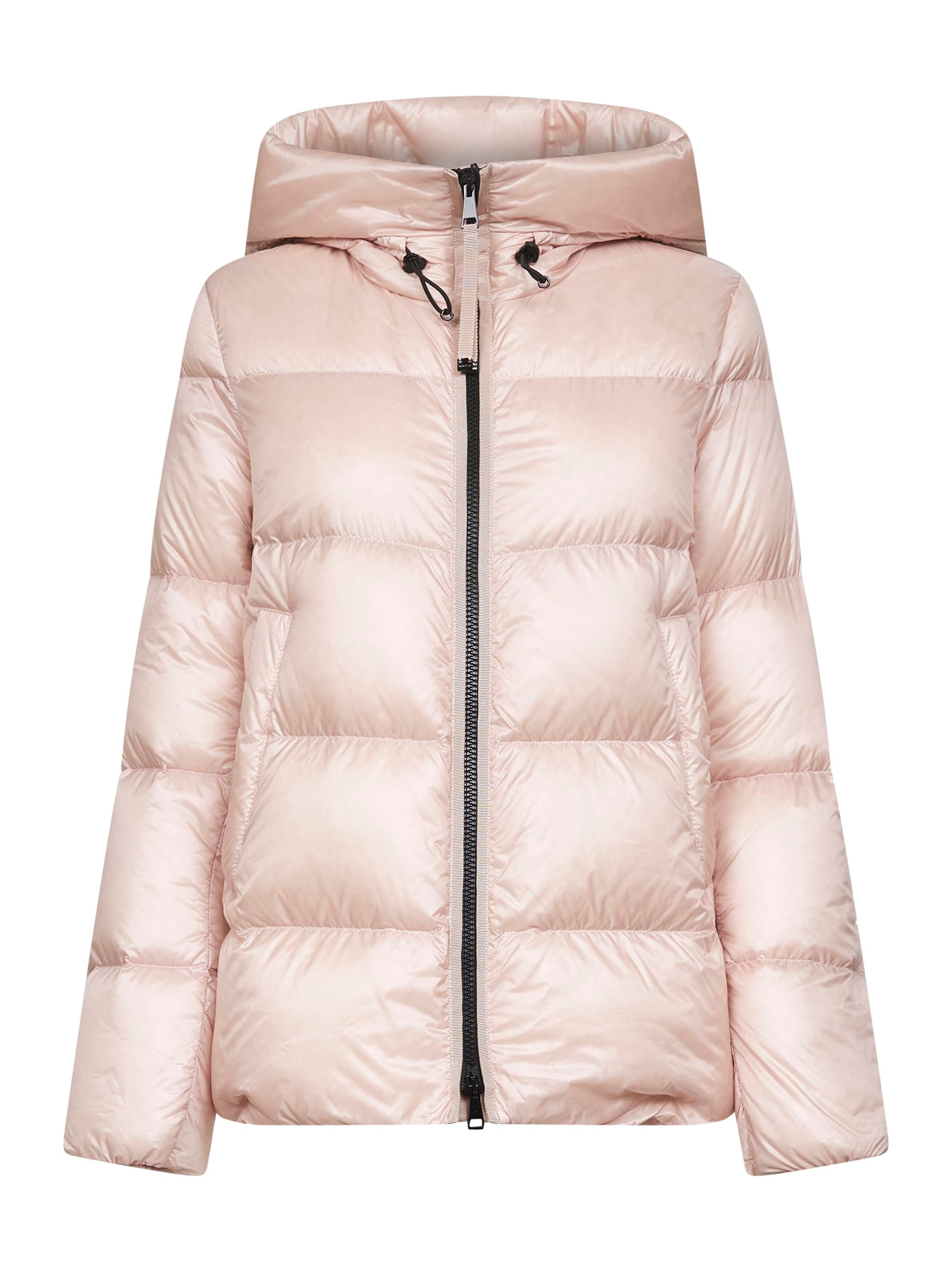 Pink Serittes short hooded down jacket - 1