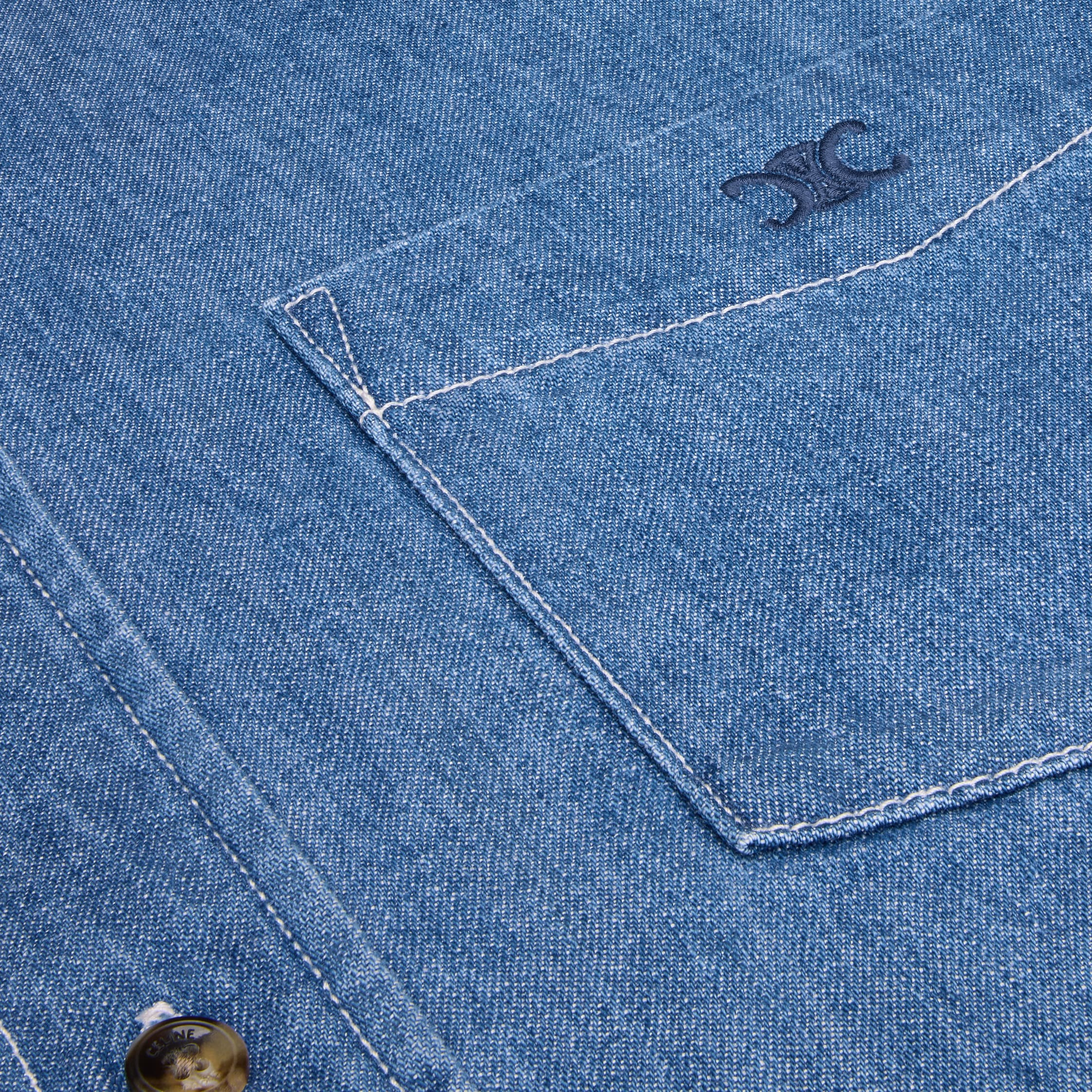 SHORT-SLEEVED SHIRT IN COTTON DENIM - 4