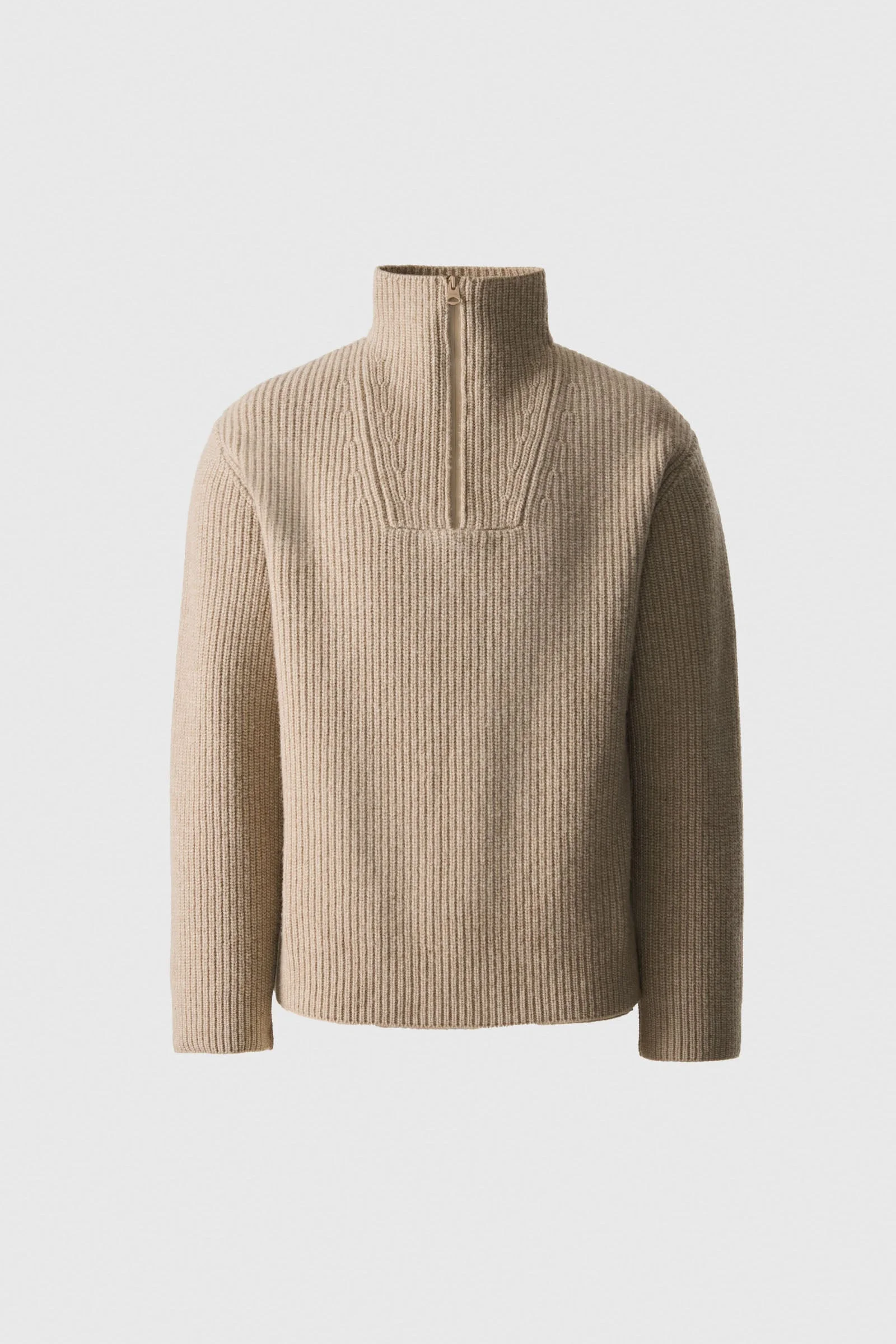 MARIO Fisherman Rib Quarter-Zip Pullover - 1