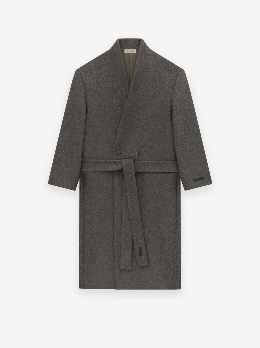 Military Wool Lapelless Coat - 3