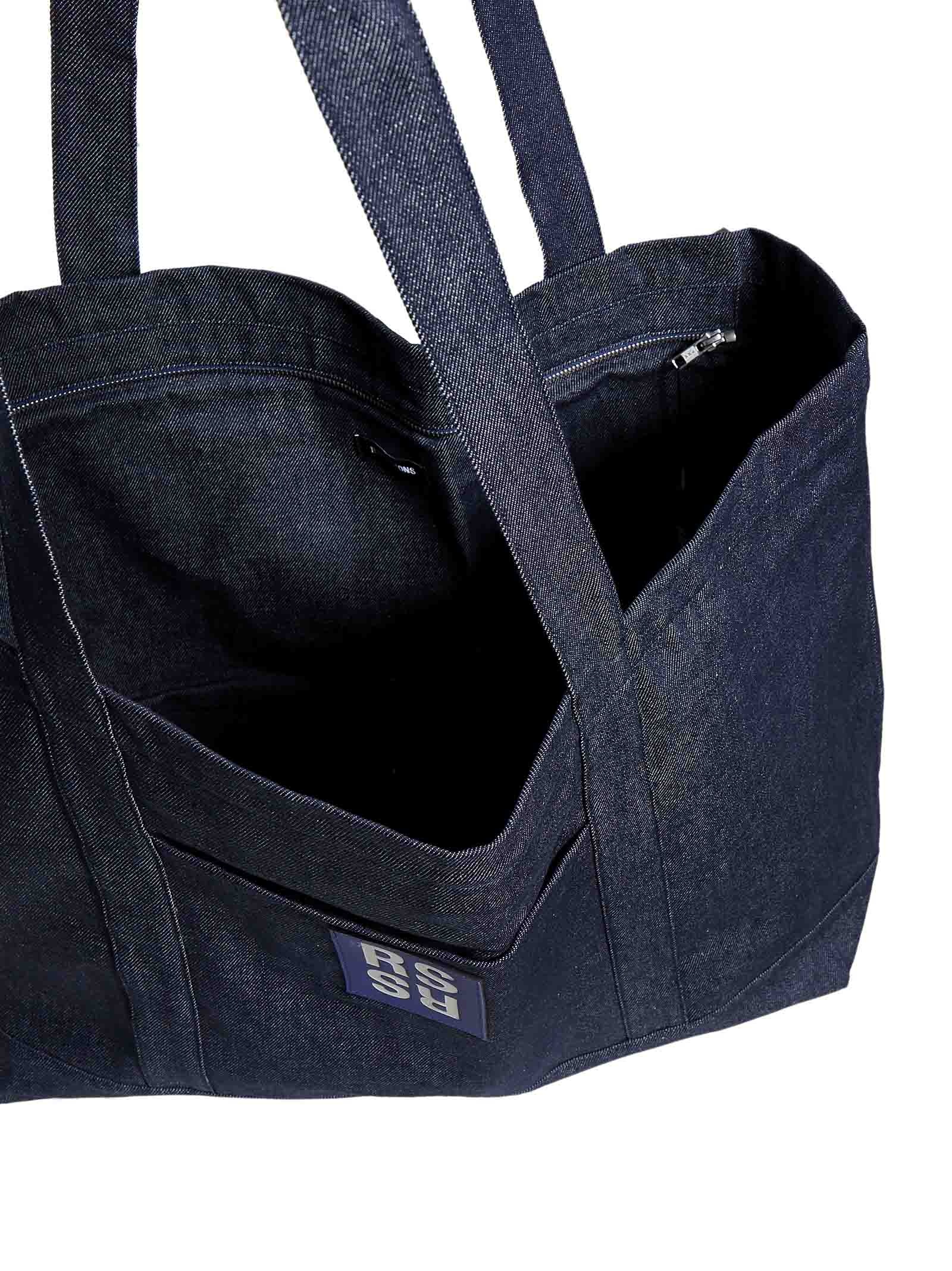 Raf Simons Logo Patch Denim Shopping Bag - 5