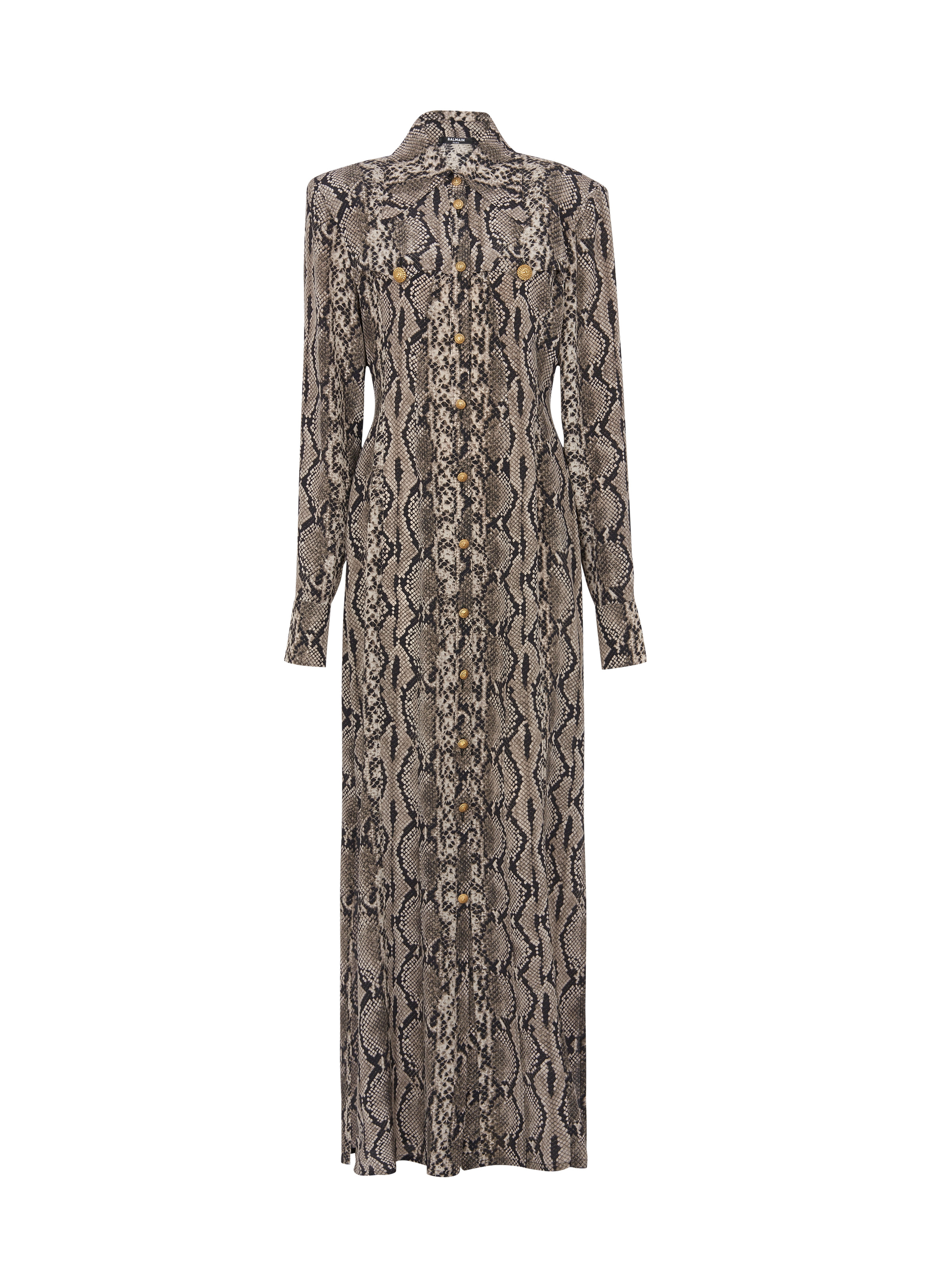 Snakeskin silk shirt dress - 1