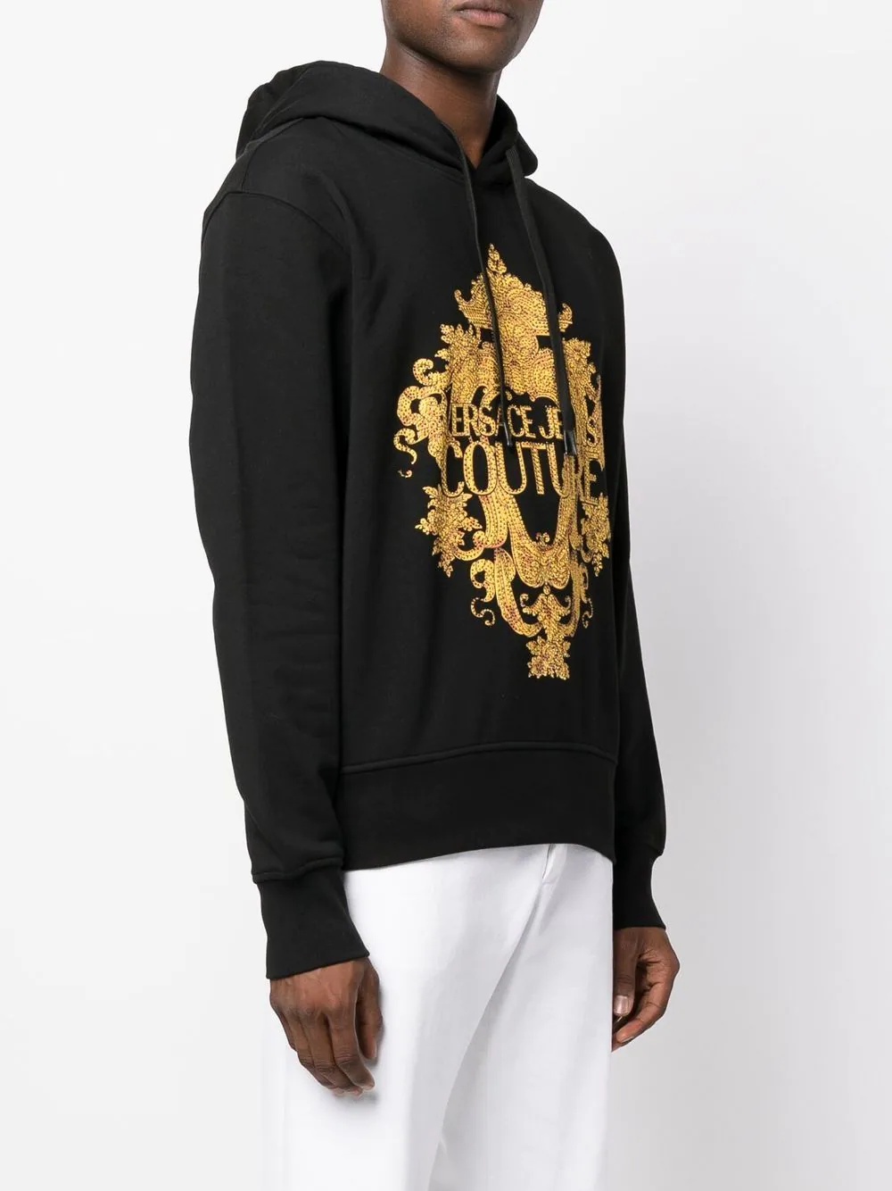 embellished logo-print detail hoodie - 3