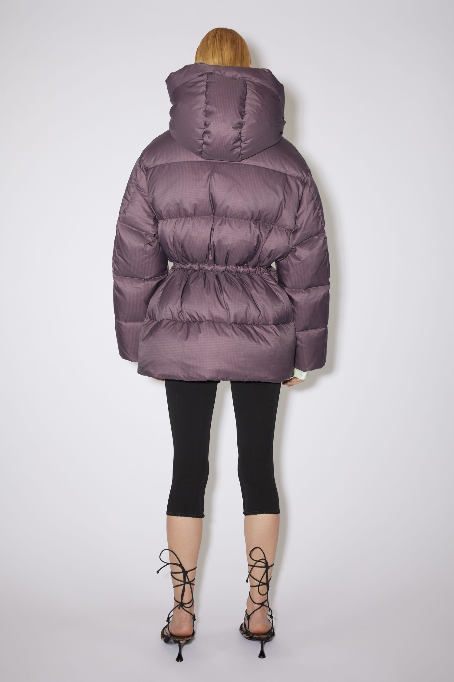 Hooded puffer coat - Mauve purple - 3