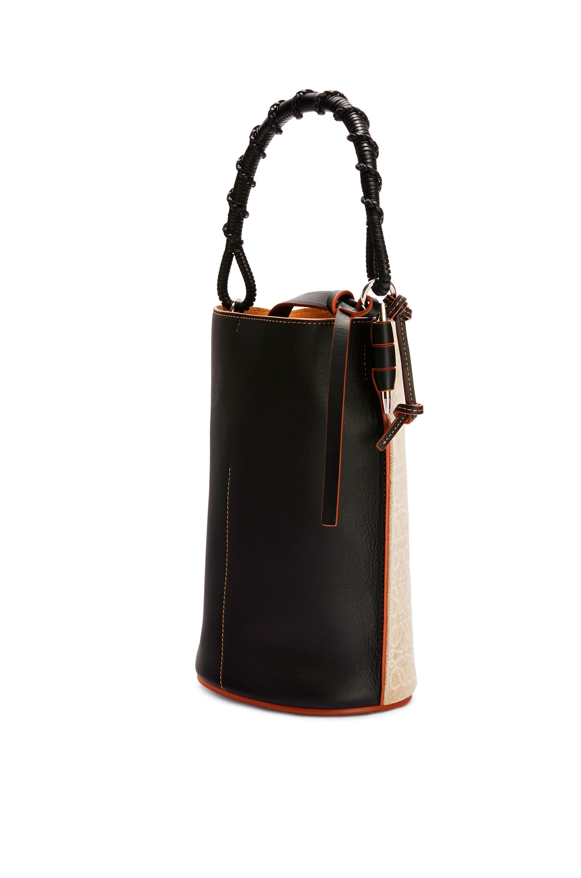 Gate Bucket Handle bag in anagram linen and calfskin - 3