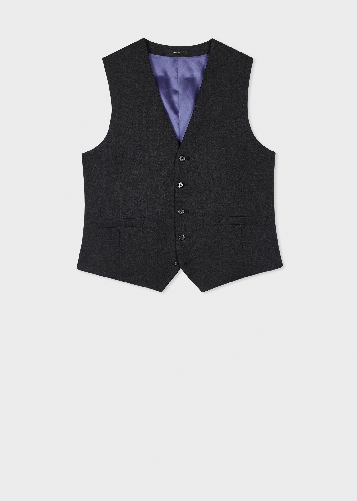 A Suit To Travel In - Charcoal Grey Wool Waistcoat - 1