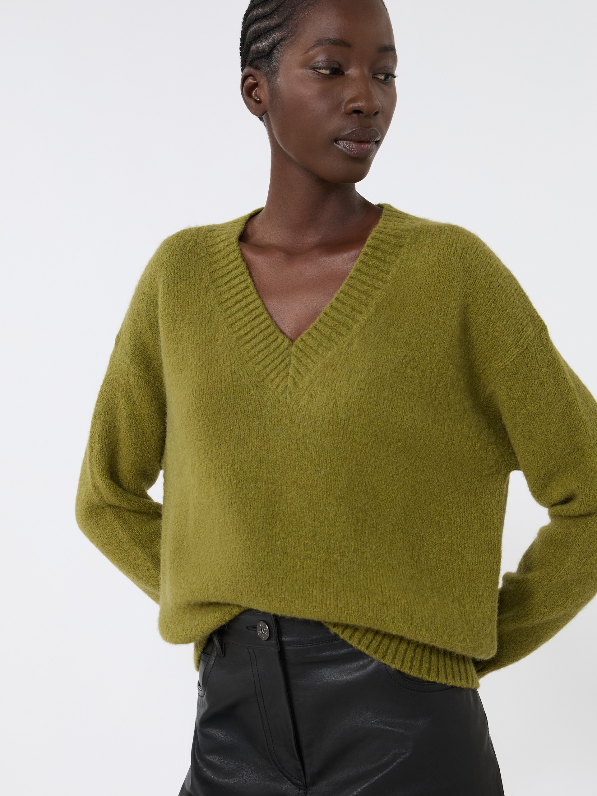 VISITA Alpaca and cotton V-neck jumper - 5
