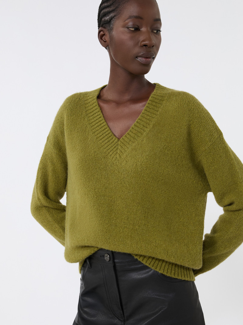 VISITA Alpaca and cotton V-neck jumper 5