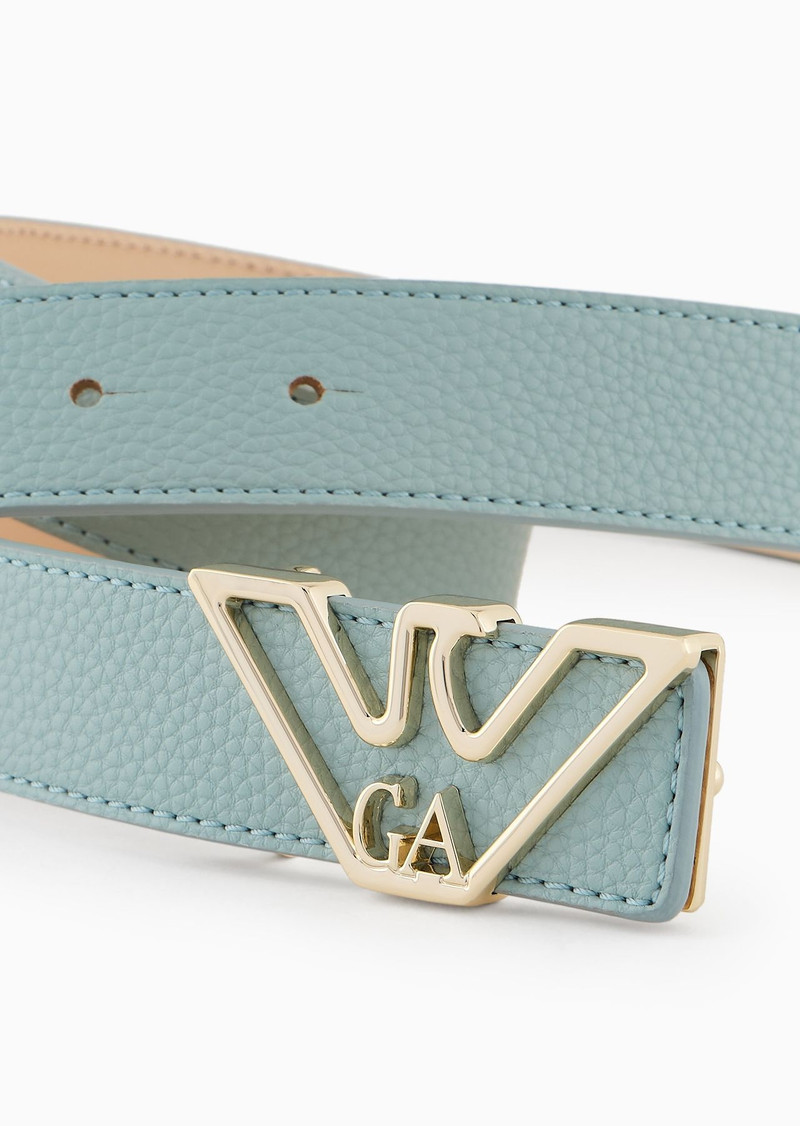 EMPORIO ARMANI Belt with deer-print eagle plate outlook