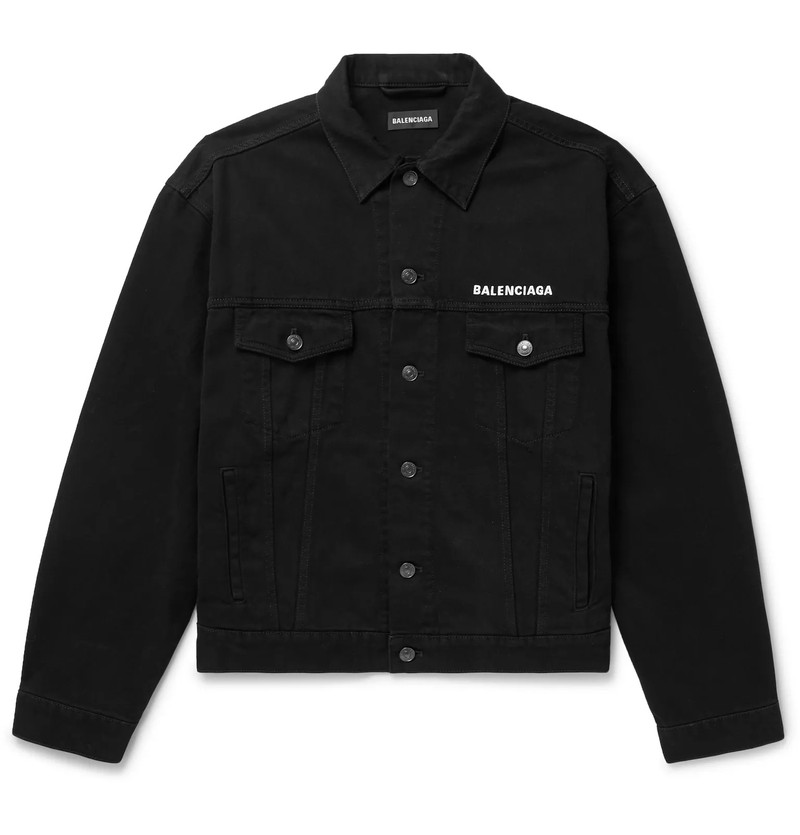 Logo-Embroidered Denim Jacket - 1