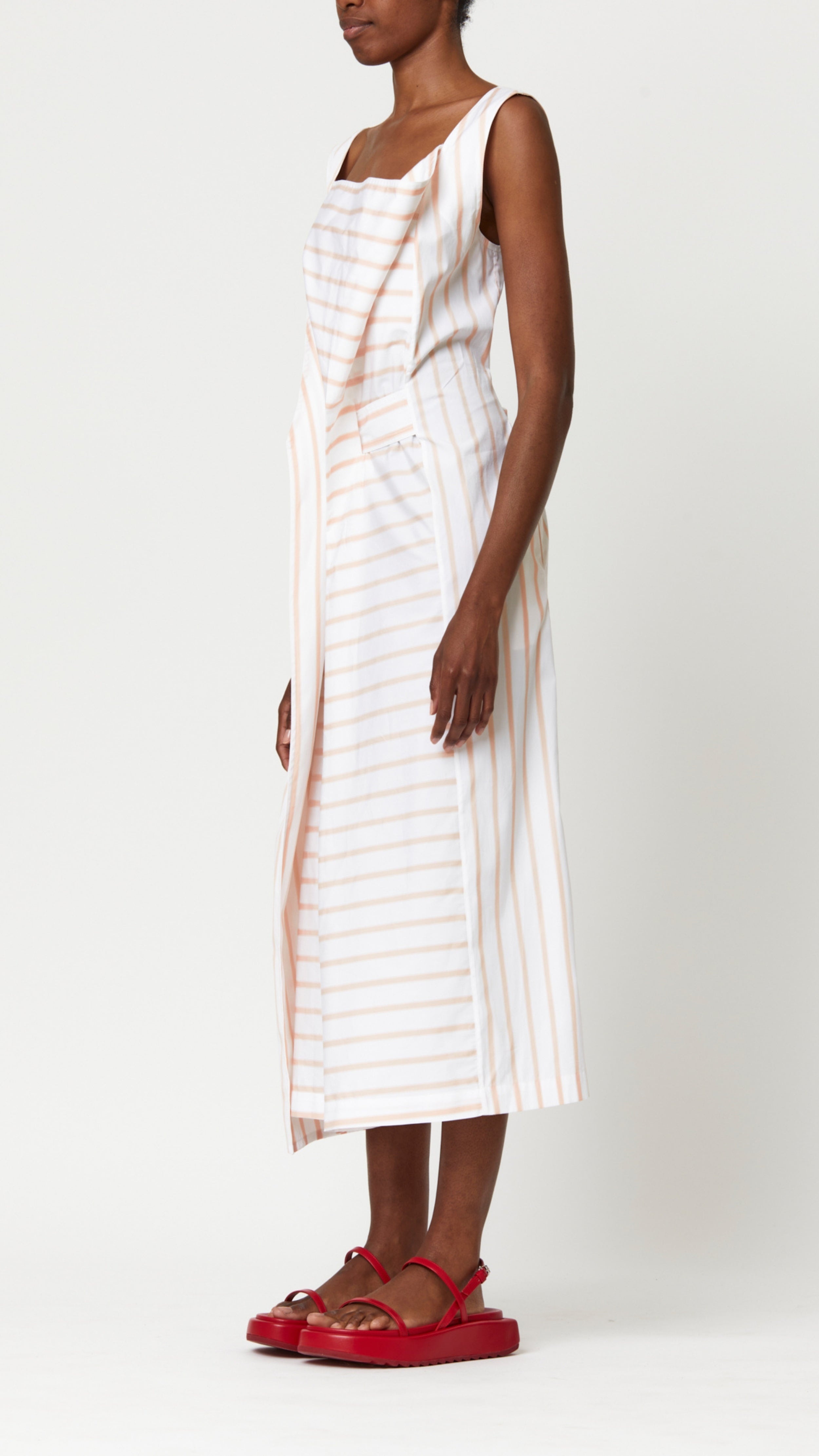 Cotton Dress in Bellini Stripe - 3