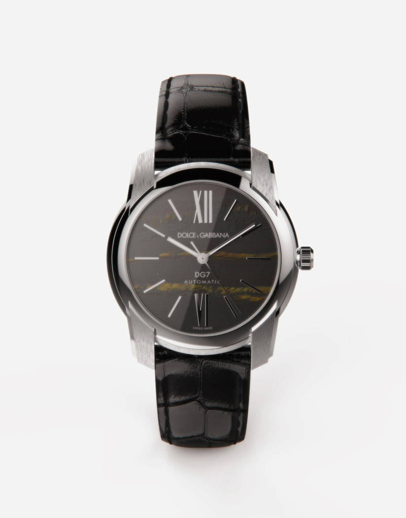 Steel and tiger’s eye watch 1