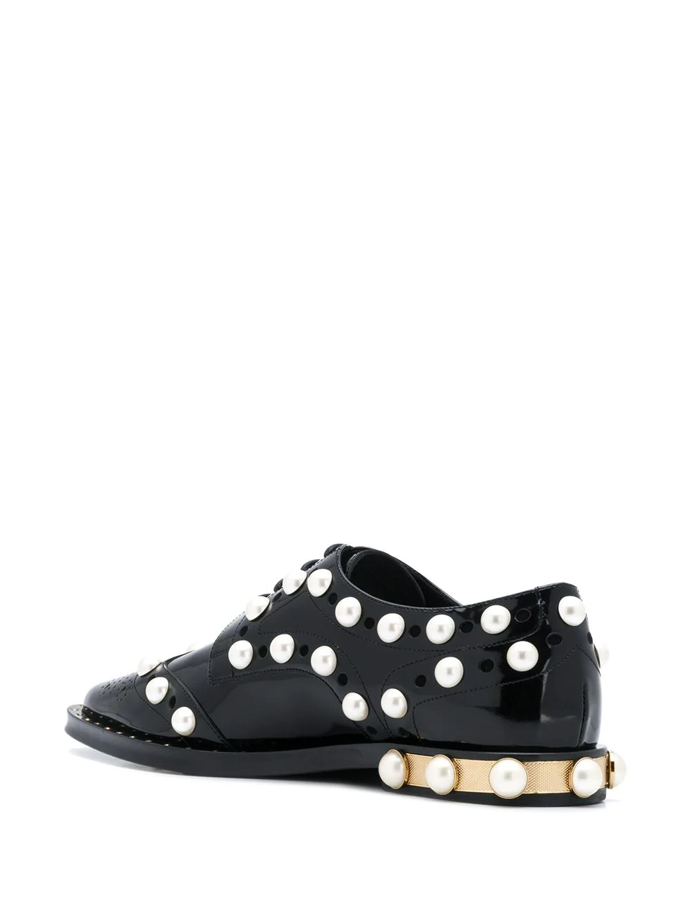 embellished perforated lace-up shoes - 3