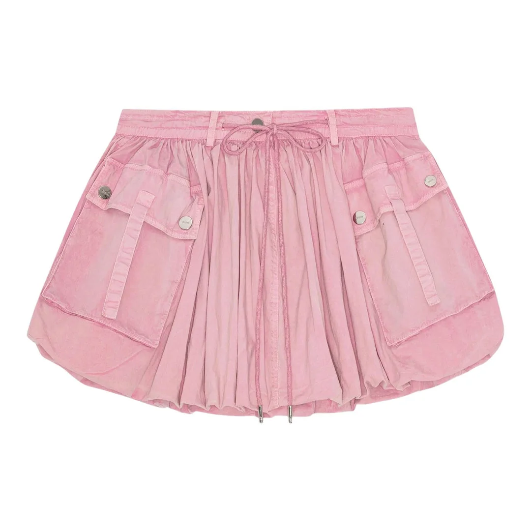 Washed Stretch Cotton Mini Bubble Skirt - 1