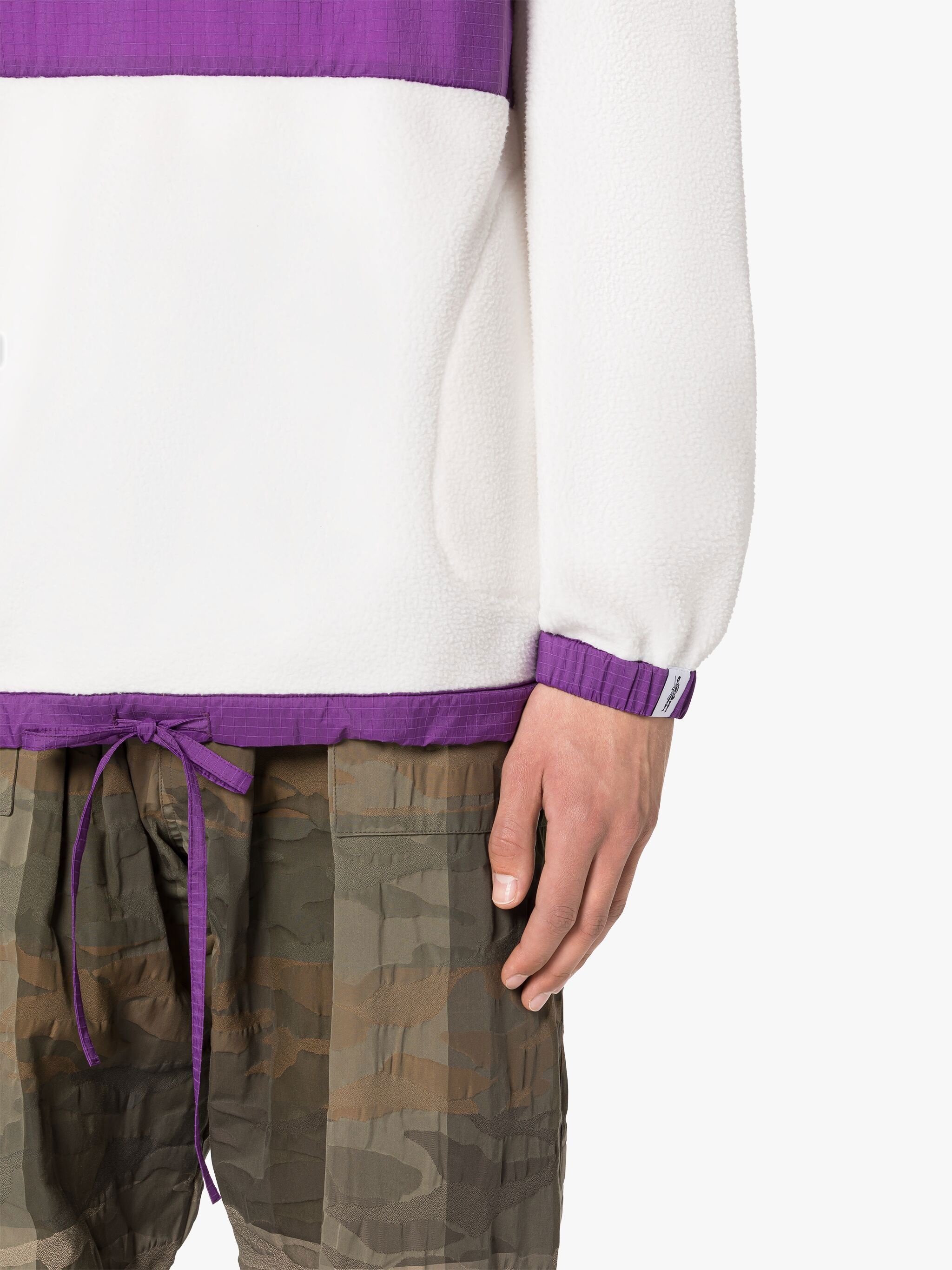 PURPLE & WHITE FLEECE POPOVER JACKET - 6