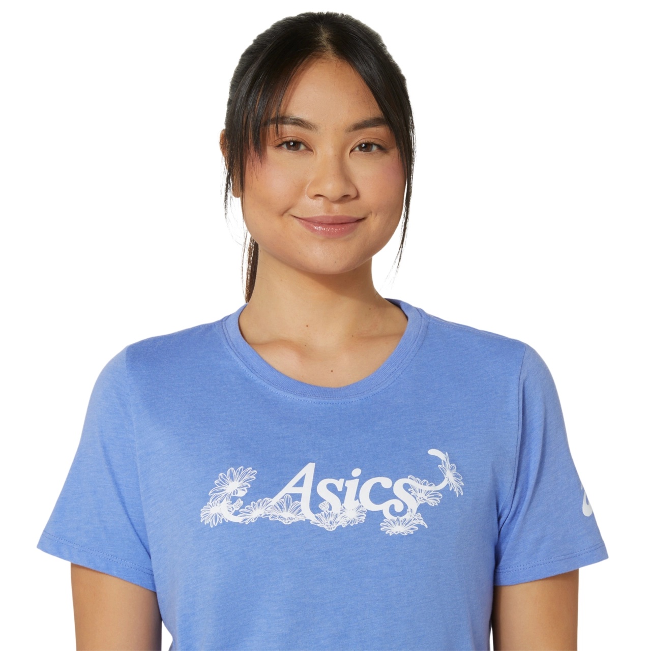 WOMEN'S ASICS FLORAL SLOGAN SHORT SLEEVE TEE - 4