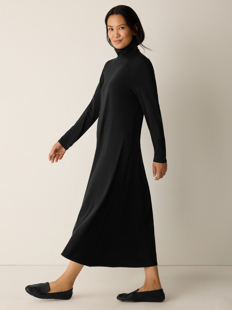 Stretch Jersey Knit Turtleneck Dress 3