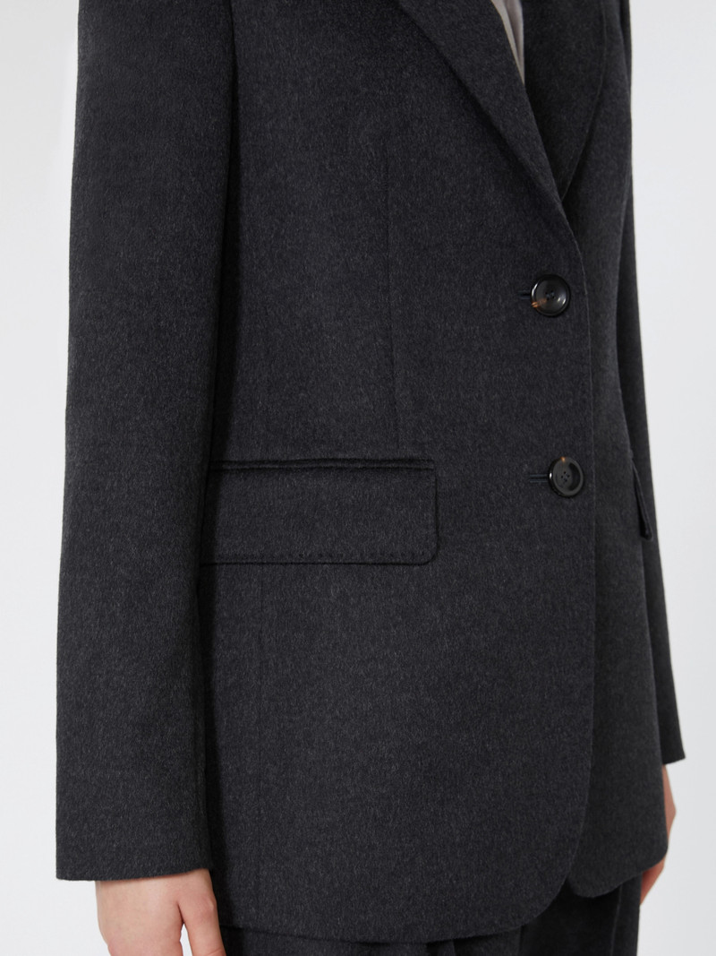 VOLPINO Single-breasted wool broadcloth blazer - DARK GREY 6
