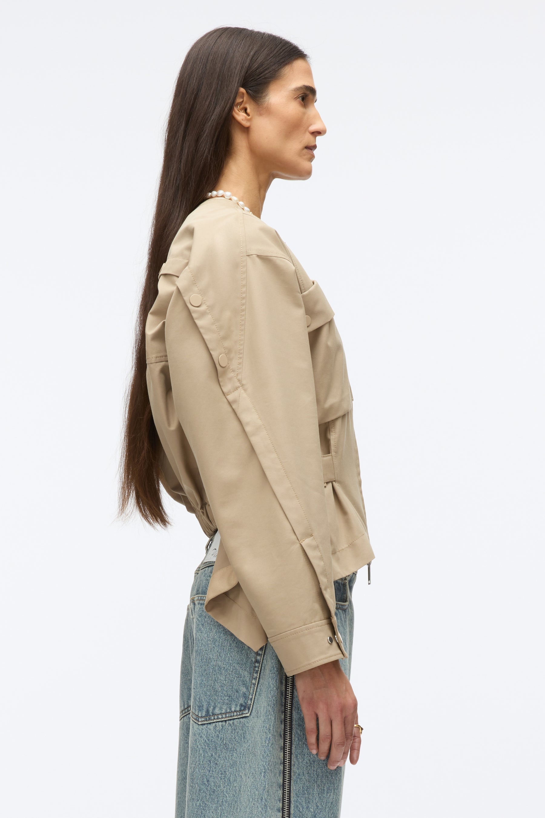 Cargo Jacket with Flounce Hem - 4