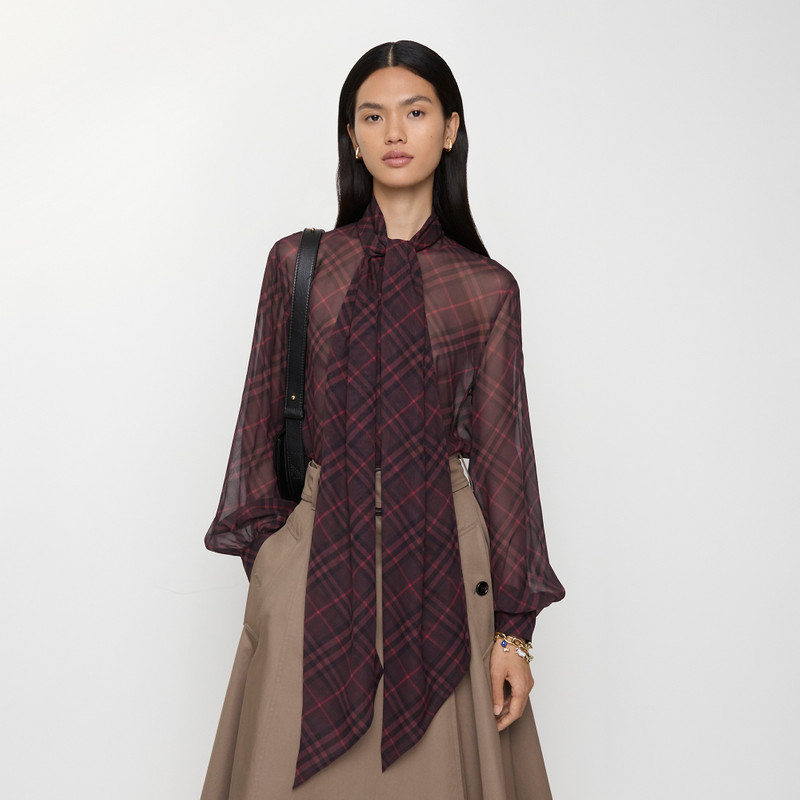Burberry Check Silk Scarf Blouse outlook