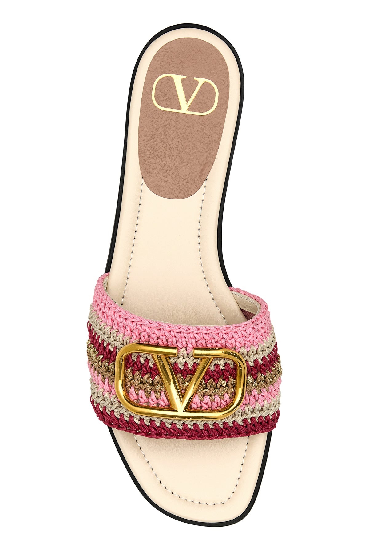 Multicolor crochet VLogo slippers - 4