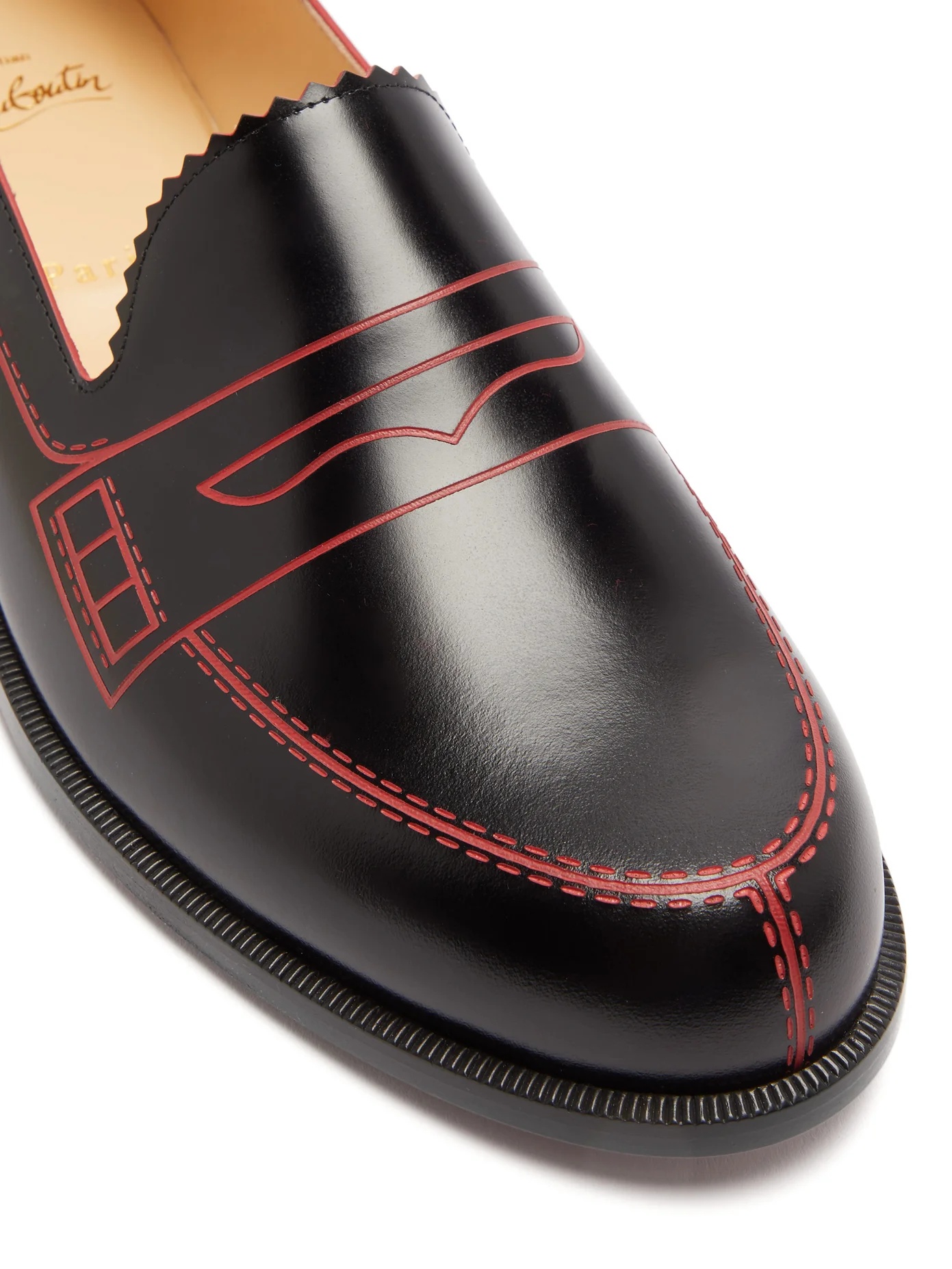 Mocalaureat trompe-l'oeil leather penny loafers - 6