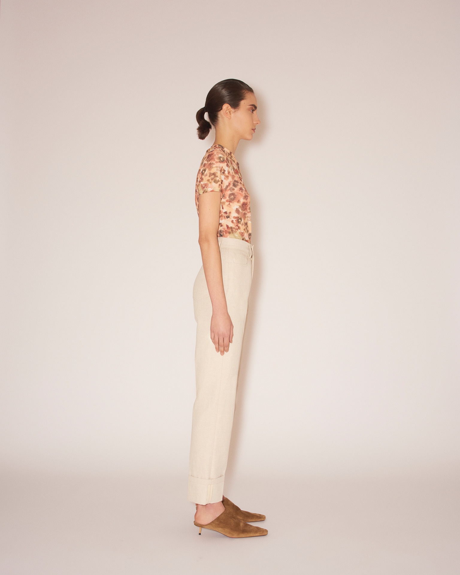 LOUA - Cotton-linen twill straight-leg pants - Natural - 3