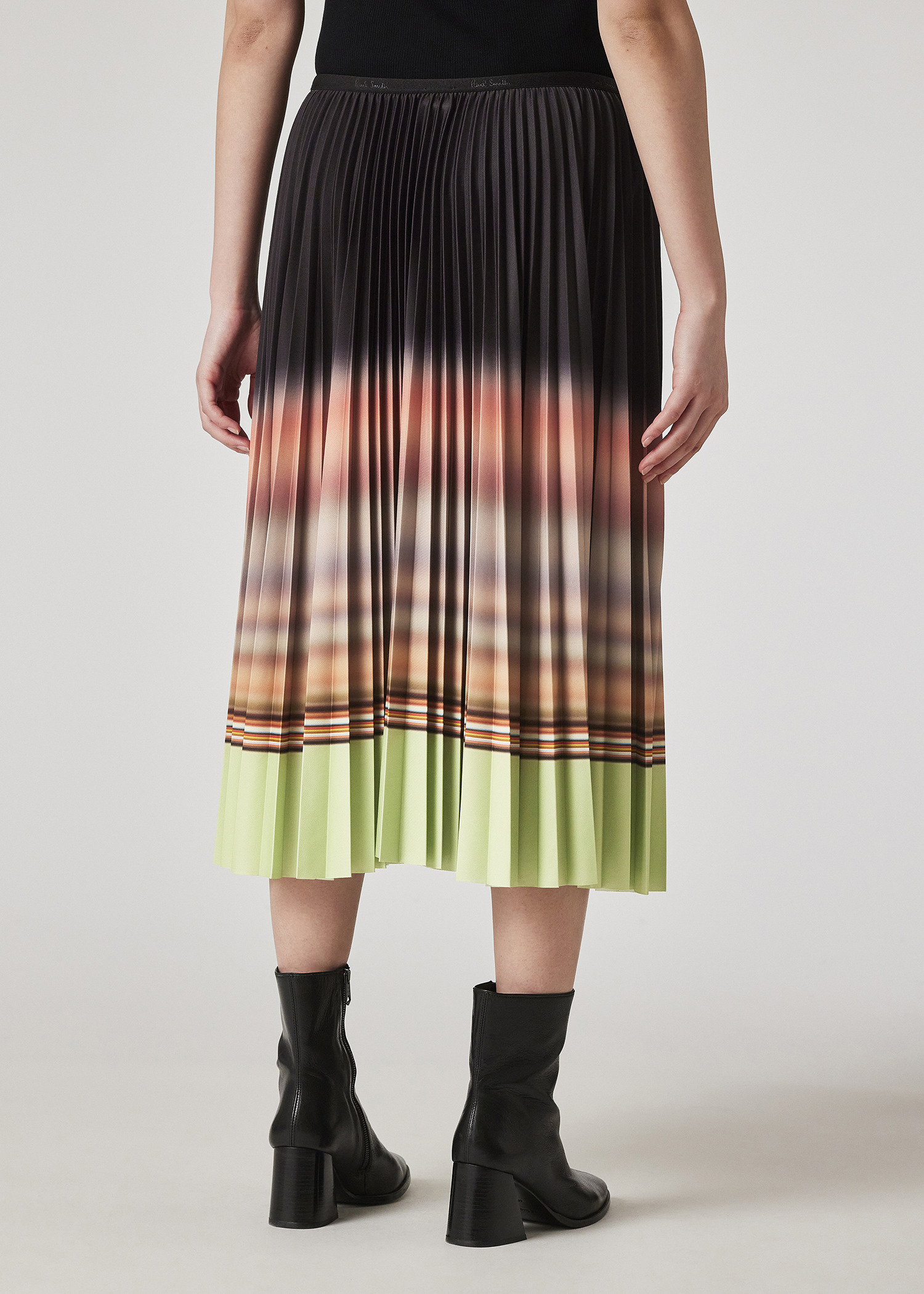 Women's Pistachio Gradient 'Signature Stripe' Pleated Skirt - 5
