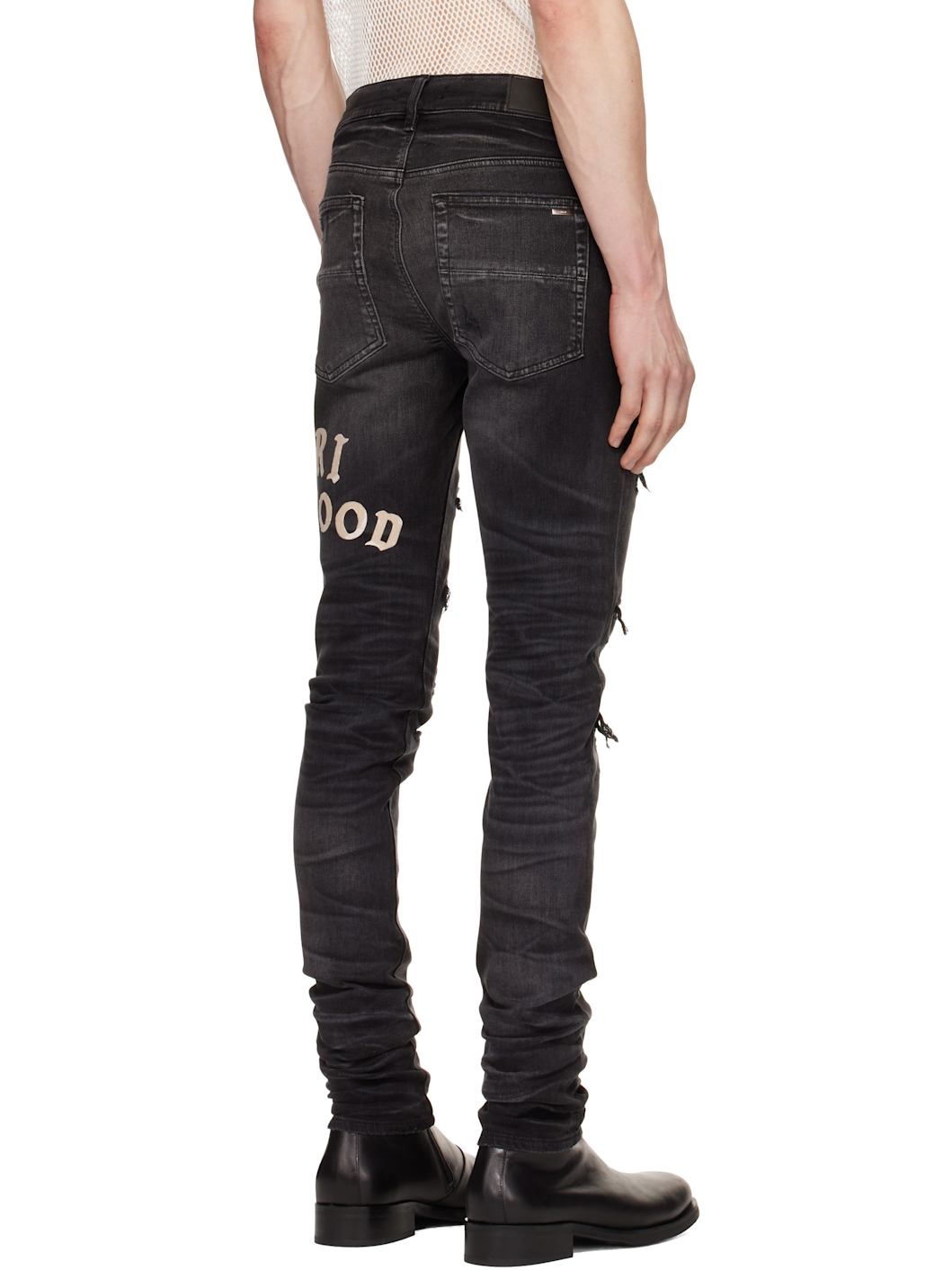 Black 'AMIRI Hollywood' Repaired Jeans - 3