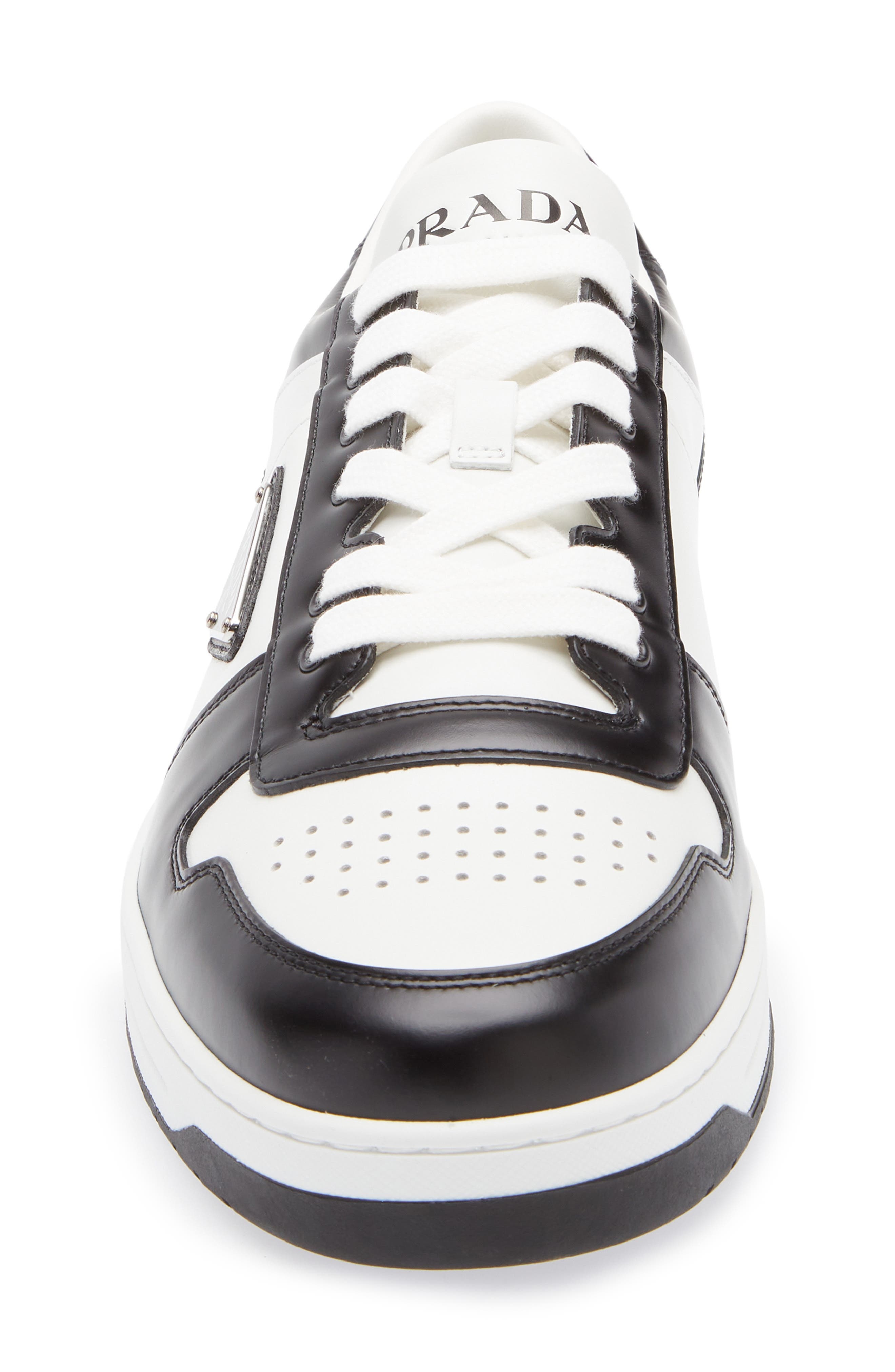 Prada Downtown Sneaker in Bianco/Nero at Nordstrom - 4