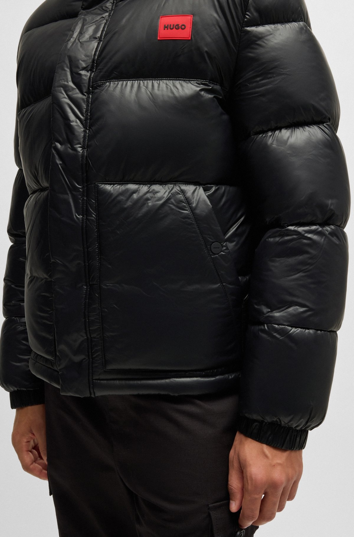 WATER-REPELLENT PUFFER JACKET WITH RED LOGO LABEL - 6