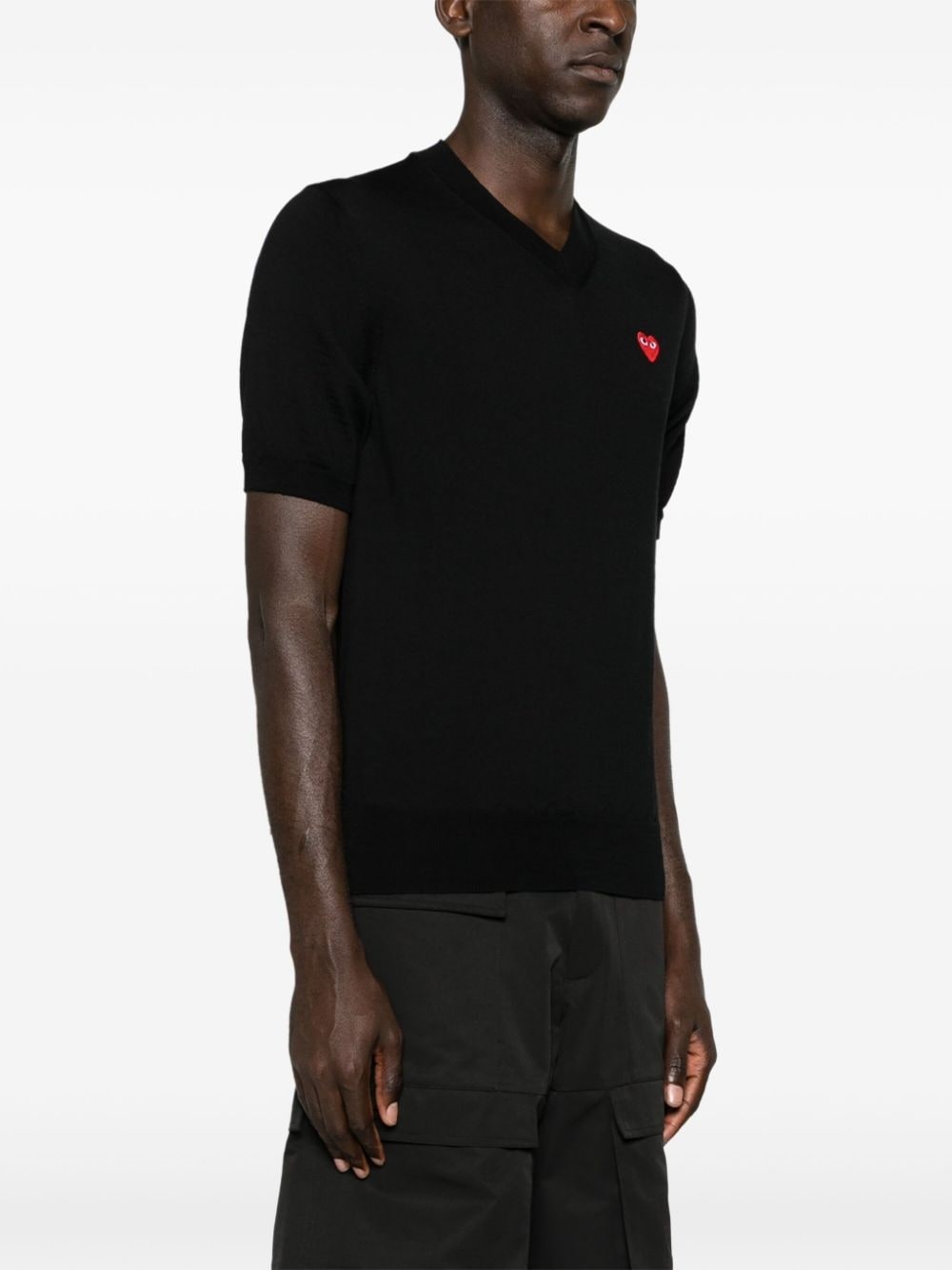 heart-patch wool jumper - 4