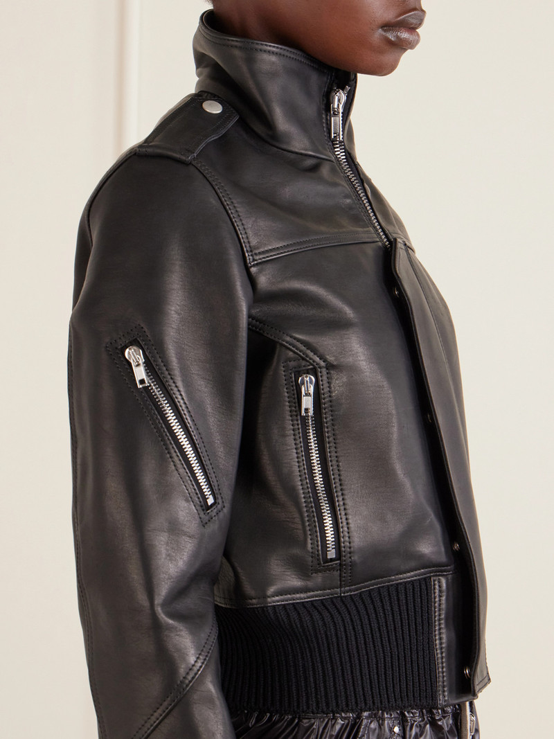 Cropped Leather Biker Jacket 5