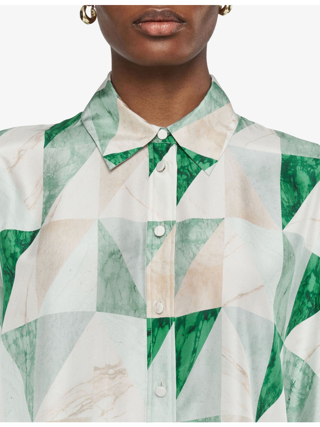Arcole Marble-Print Silk Shirt - 5