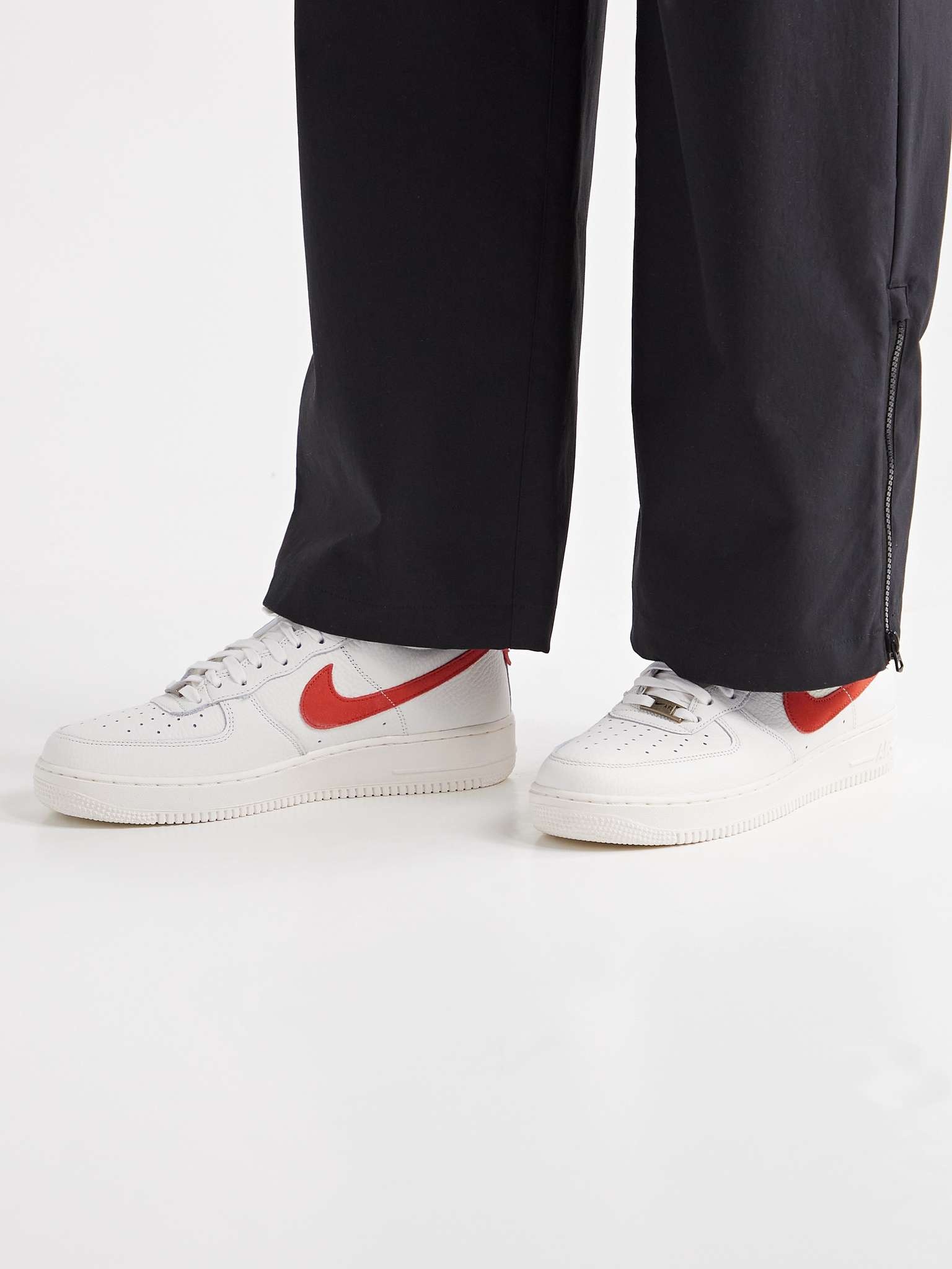 Air Force 1 07 Suede-Trimmed Leather Sneakers - 2