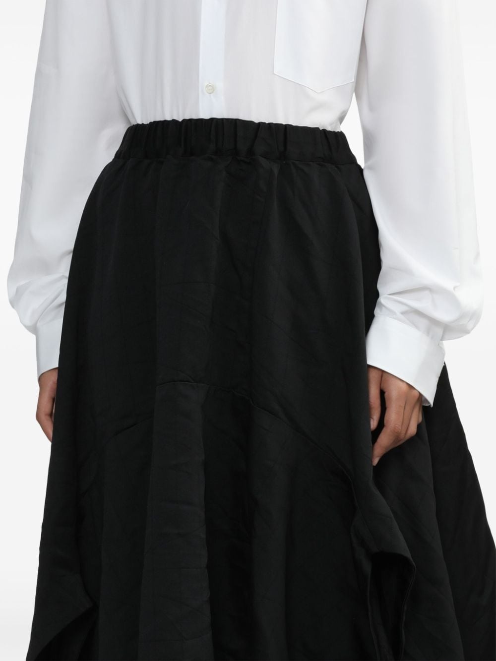 asymmetric high-rise midi skirt - 5