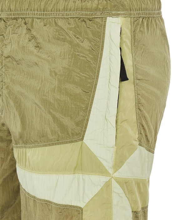 B0142 NYLON METAL IN ECONYL® REGENERATED NYLON_ STAR INLAY_ GARMENT DYED LIGHT GREEN - 4