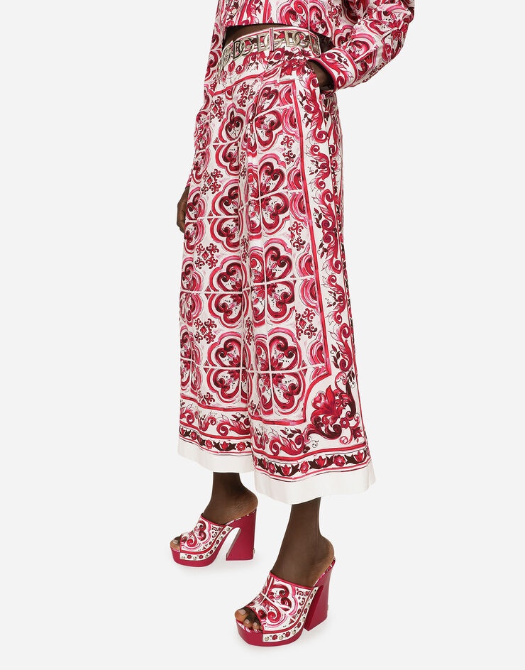 Majolica-print poplin culottes - 4