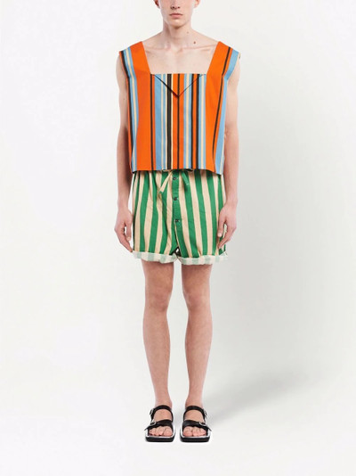 Prada vertical striped Bermuda shorts outlook