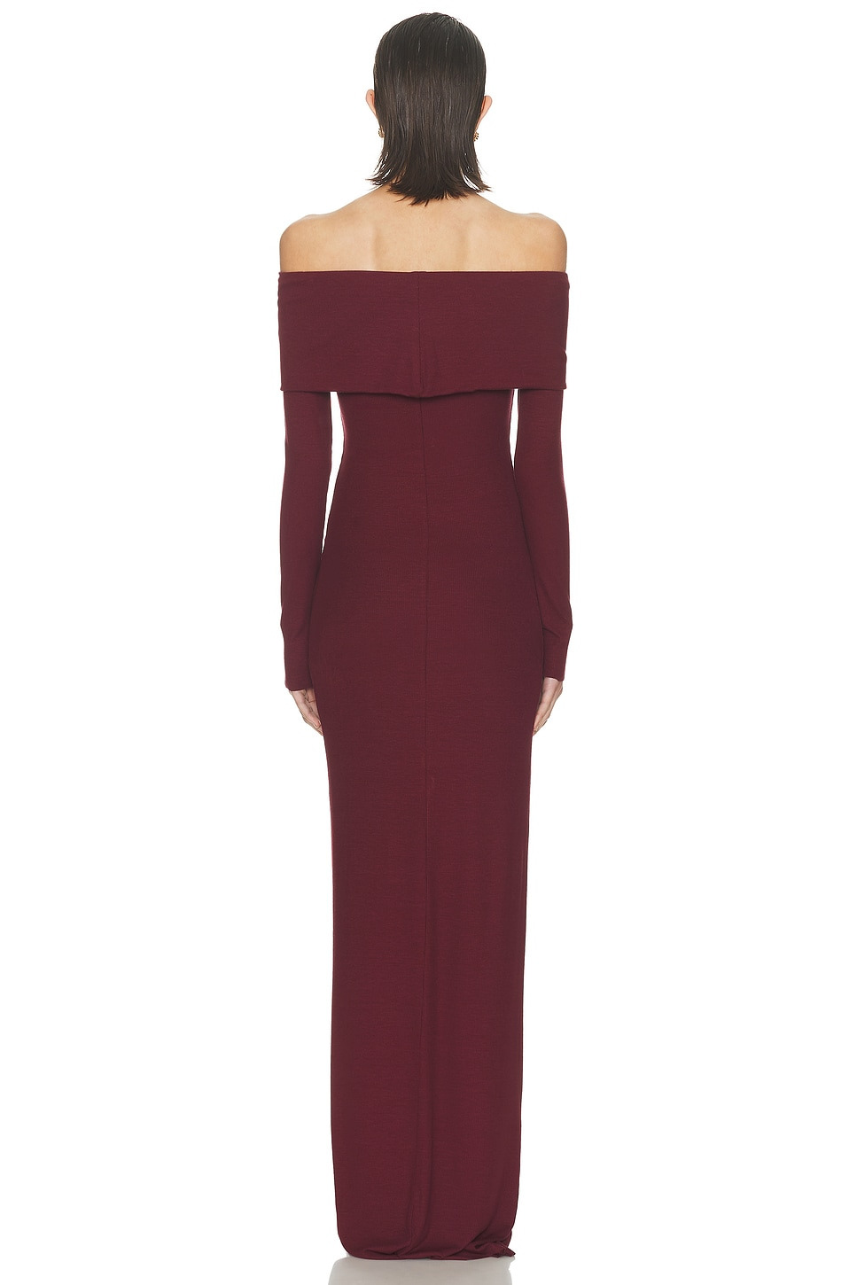 Long Sleeve Off-Shoulder Butter Rib Maxi Dress - 3