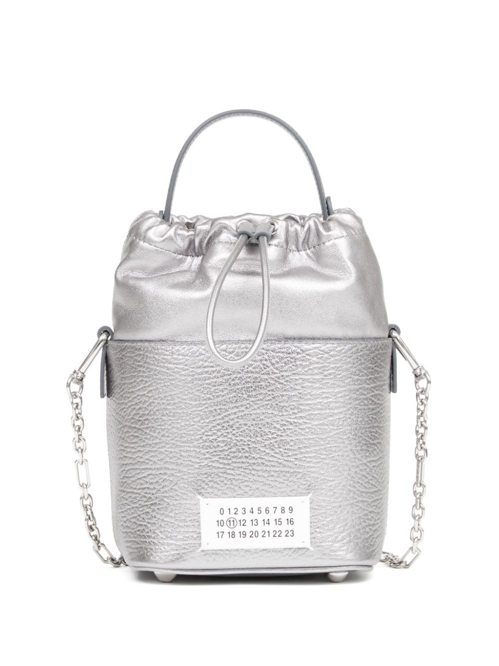 small 5AC metallic leather bucket bag - 1