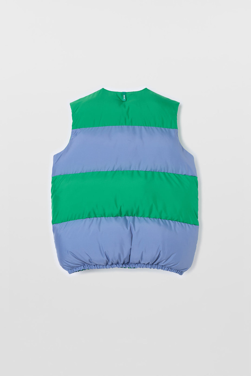 PUFFY GILET / green & wisteria 6