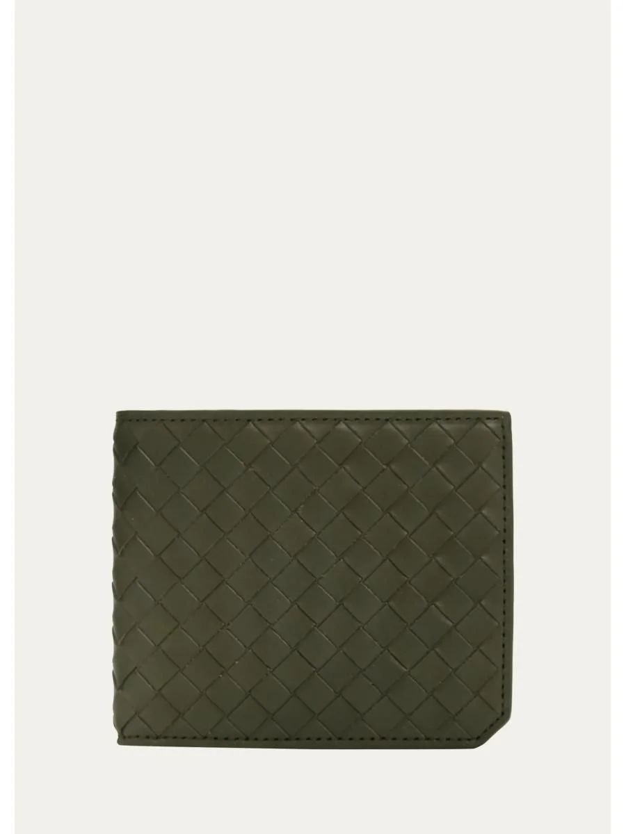 Men's Intrecciato Leather Bifold Wallet - 1
